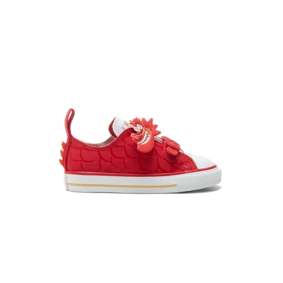 Converse Ctas 2V Ox 童鞋 中童 紅色 新年 CNY 龍年 魔鬼氈 休閒鞋 A08838C