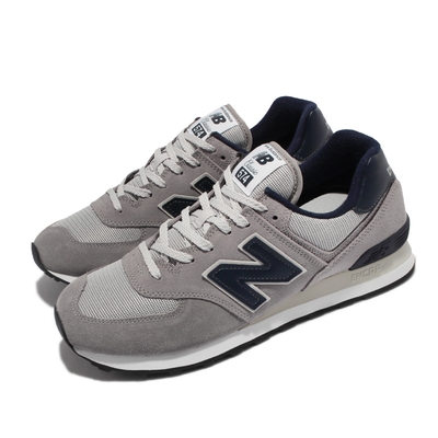 New Balance 休閒鞋 574 復古 基本款 男女鞋 紐巴倫 N字鞋 麂皮 穿搭 情侶鞋 灰 藍 ML574BE2-D