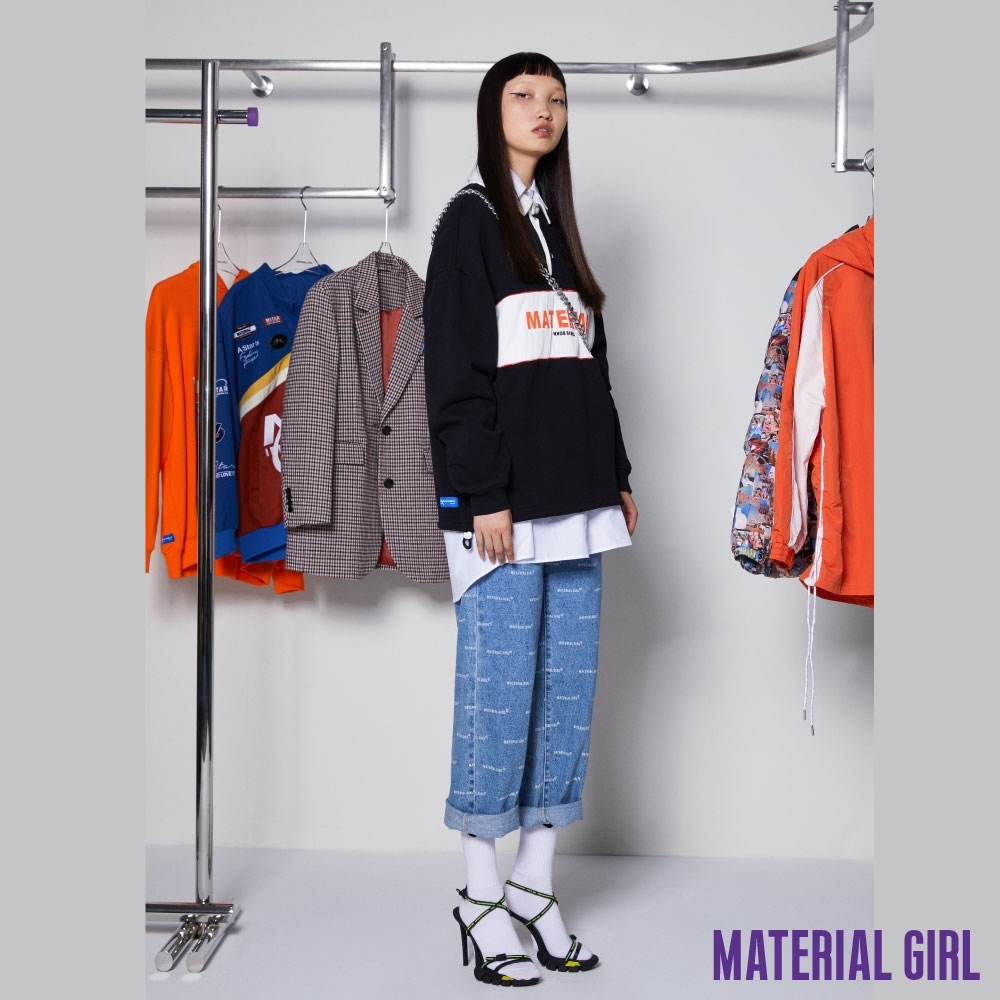 MATERIAL GIRL LOGO滿印直筒褲-A12185