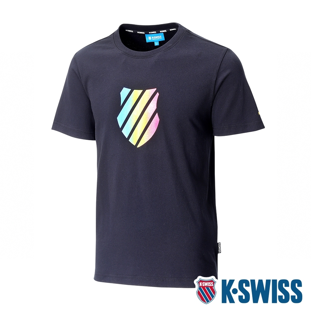 K-SWISS  Neon Shield Logo Tee印花短袖T恤-女-黑