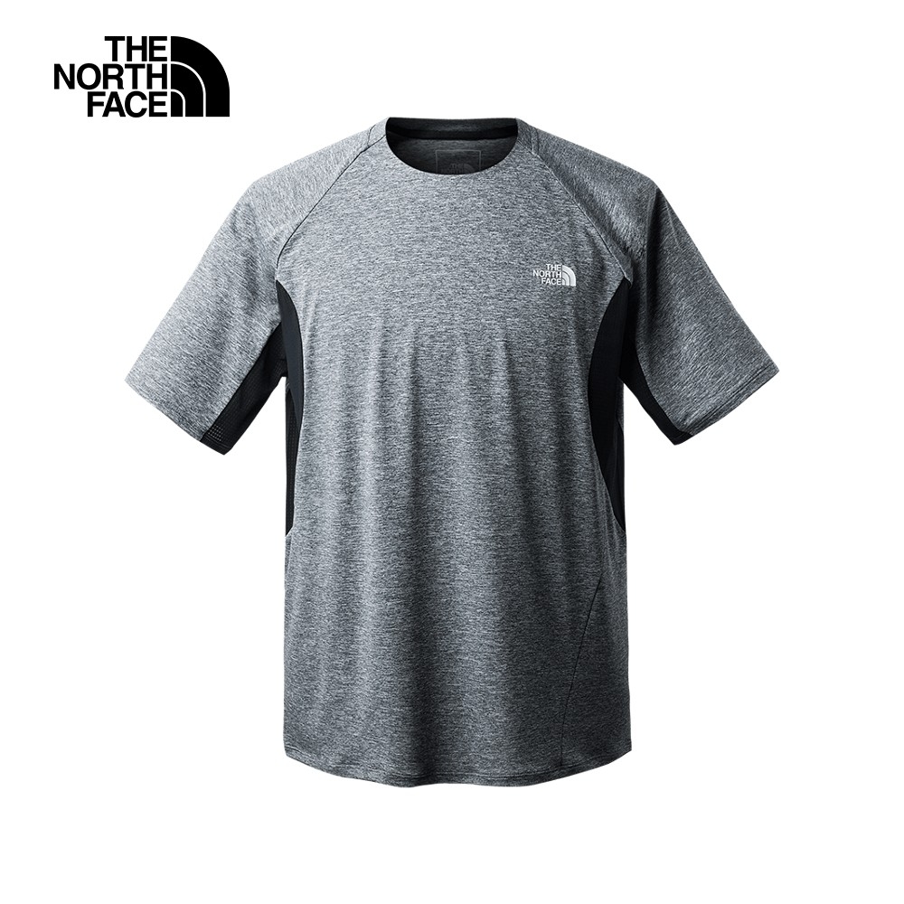 【The North Face 官方旗艦】北面男款灰色吸濕排汗透氣短袖T恤｜7WD3KS7