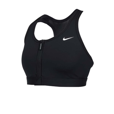 NIKE 女中度支撐拉鍊式運動內衣-DRI FIT 瑜珈 BRA FN2732-010 黑白