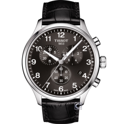 TISSOT 天梭 官方授權Chrono XL韻馳系列經典計時腕錶(T1166171605700)黑皮