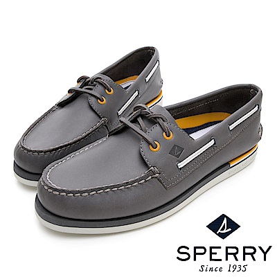 SPERRY 手工縫製時尚經典帆船鞋(男)-灰