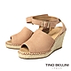 Tino Bellini 巴西進口粉嫩色調魚口繞踝麻邊楔型涼鞋-粉 product thumbnail 1
