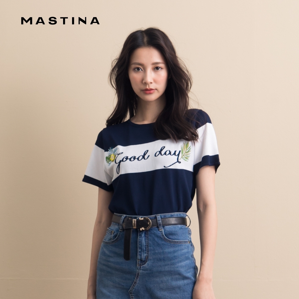 【MASTINA】運動風刺繡花卉-針織衫(二色)