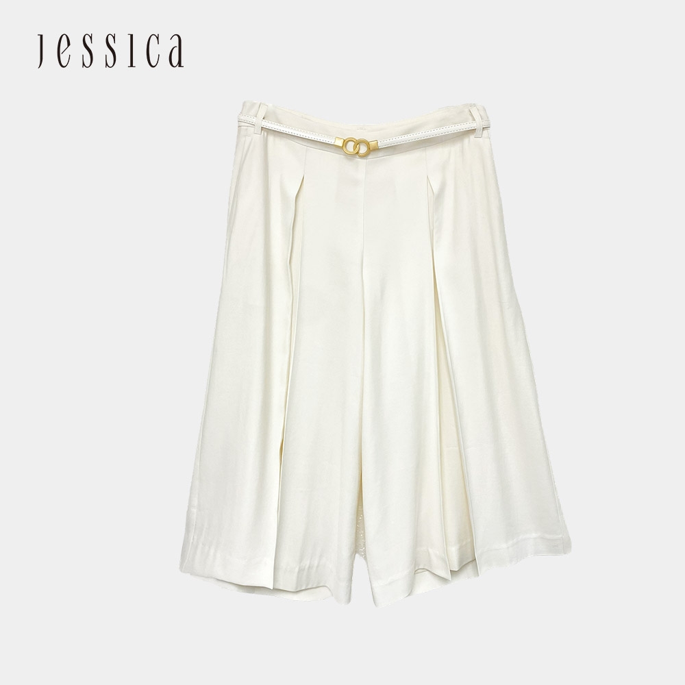 JESSICA - 時尚百搭柔軟舒適寬褲褲裙 223122（白）
