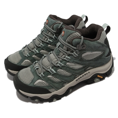 Merrell 戶外鞋 Moab 3 Mid GTX 女鞋 墨綠 黑 黃金大底 防水 登山 機能 真皮 中筒 ML036304