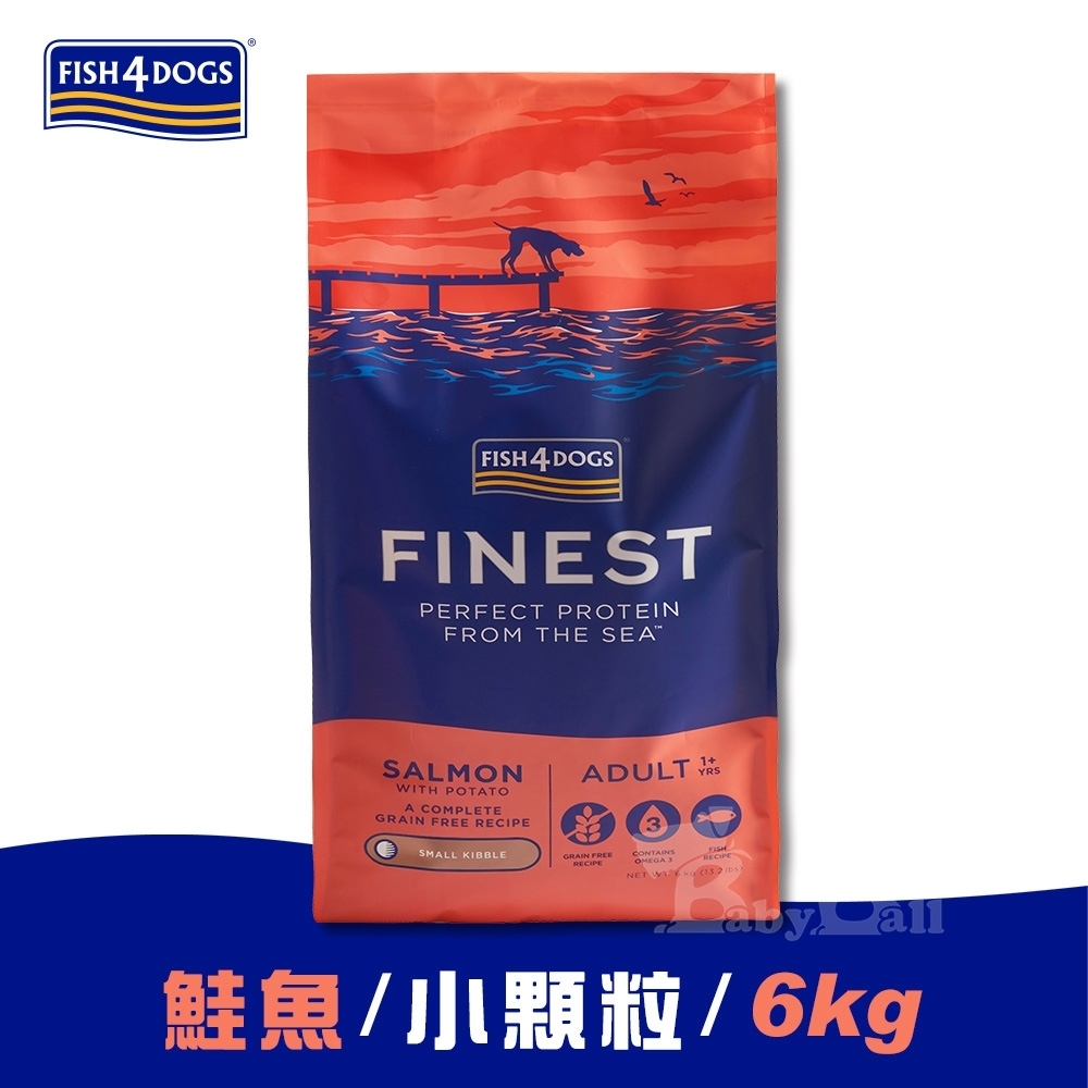 即期良品-海洋之星FISH4DOGS 無穀低敏挪威鮭魚6kg 小型成犬 小顆粒