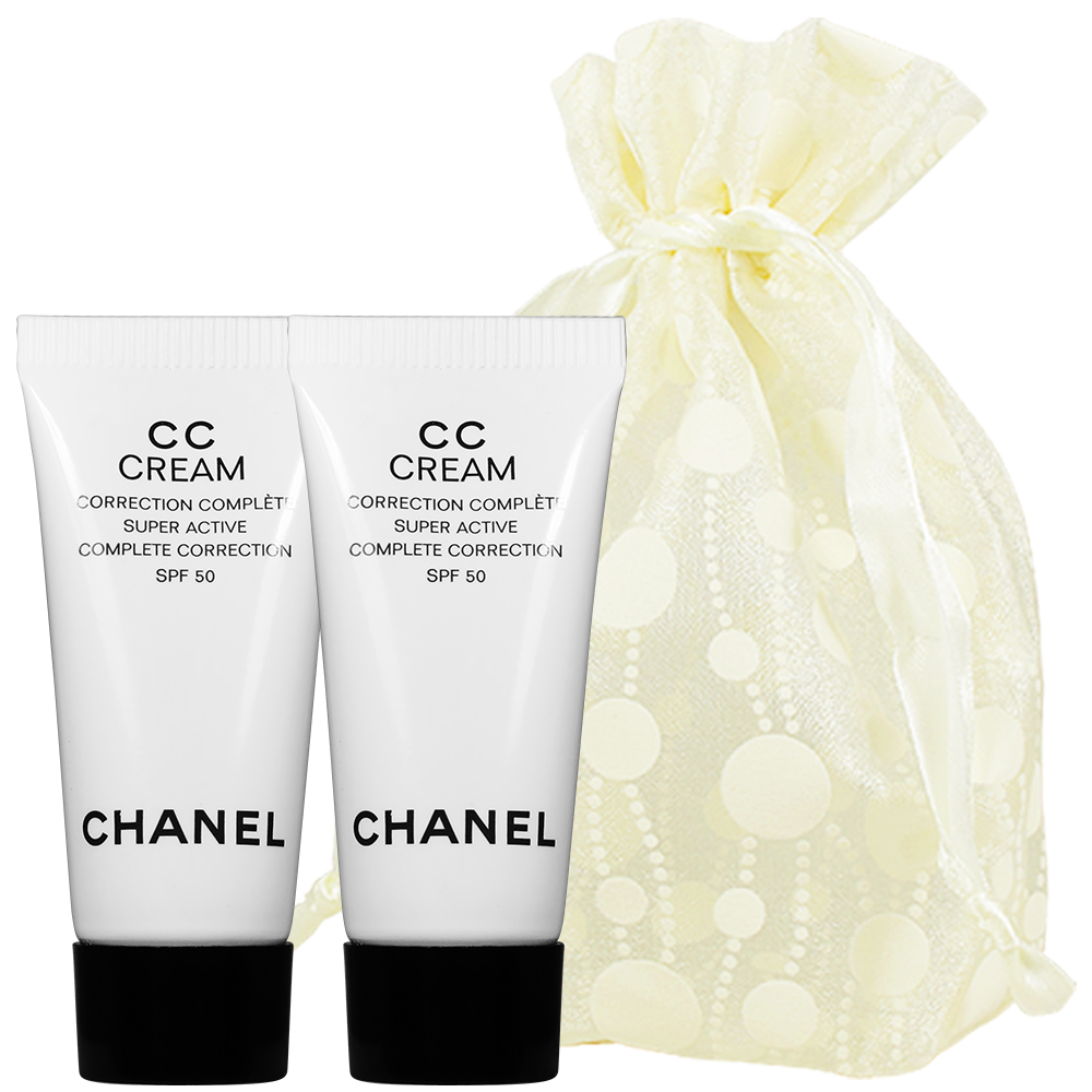 CHANEL 香奈兒 超保水能量CC霜SPF50/PA+++(5ml)*2旅行袋組