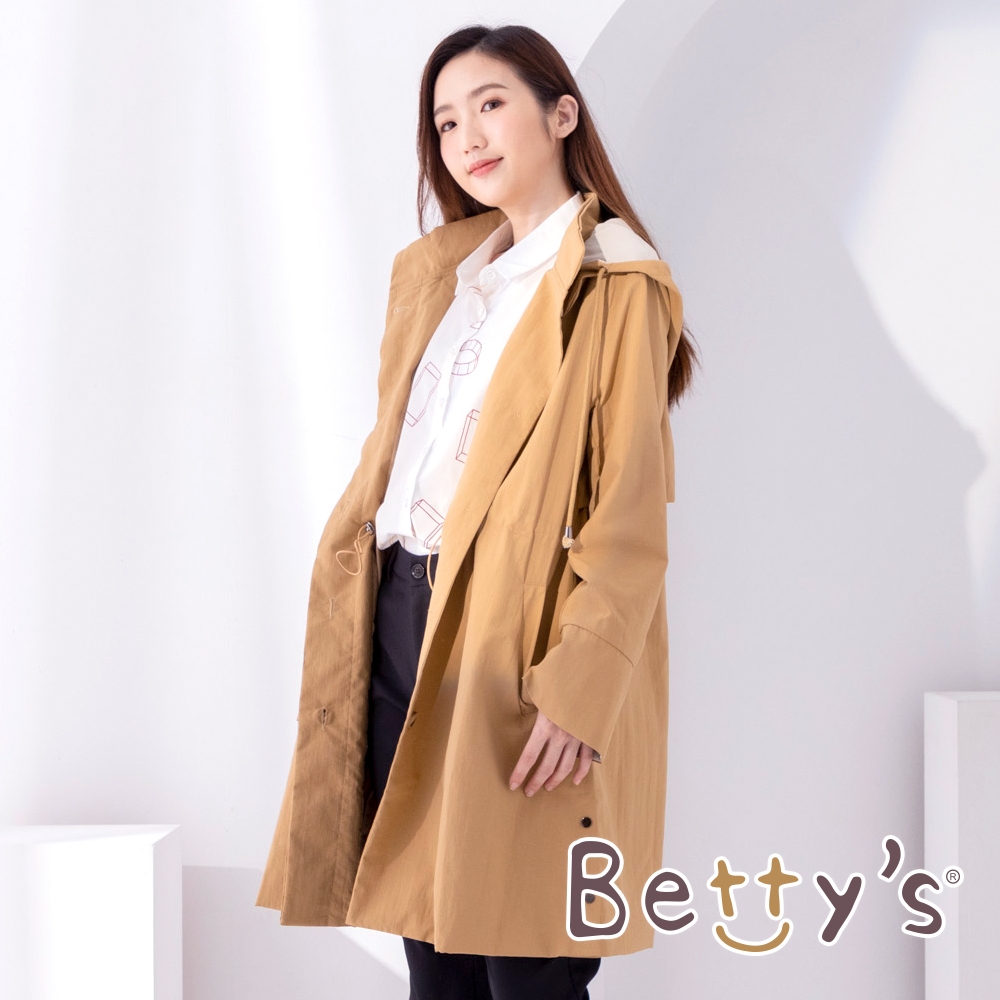 betty’s貝蒂思　素面穿帶連帽風衣(駝色)