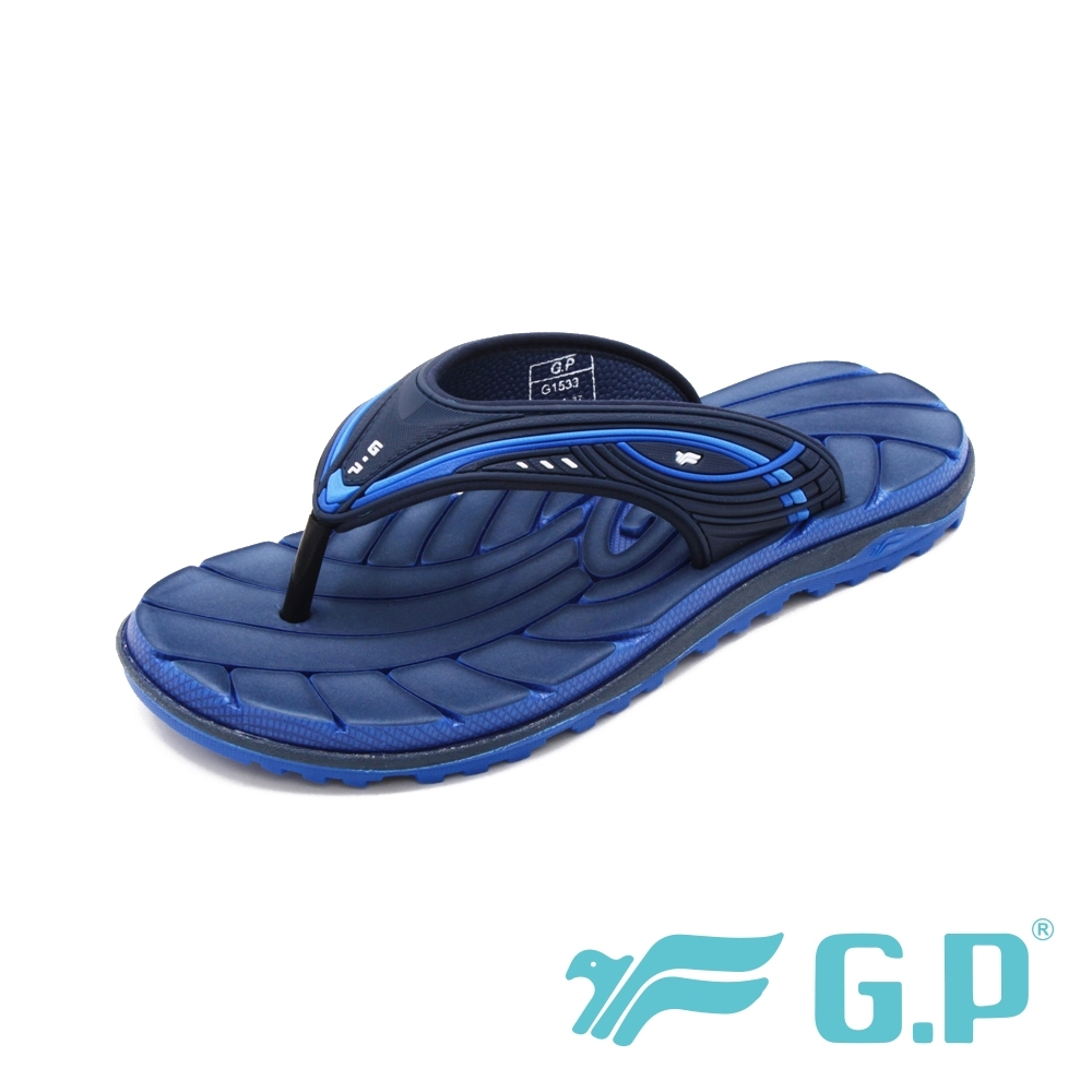 G.P(男女共用款)中性休閒舒適夾腳拖鞋-寶藍(另有紅黑、綠色)
