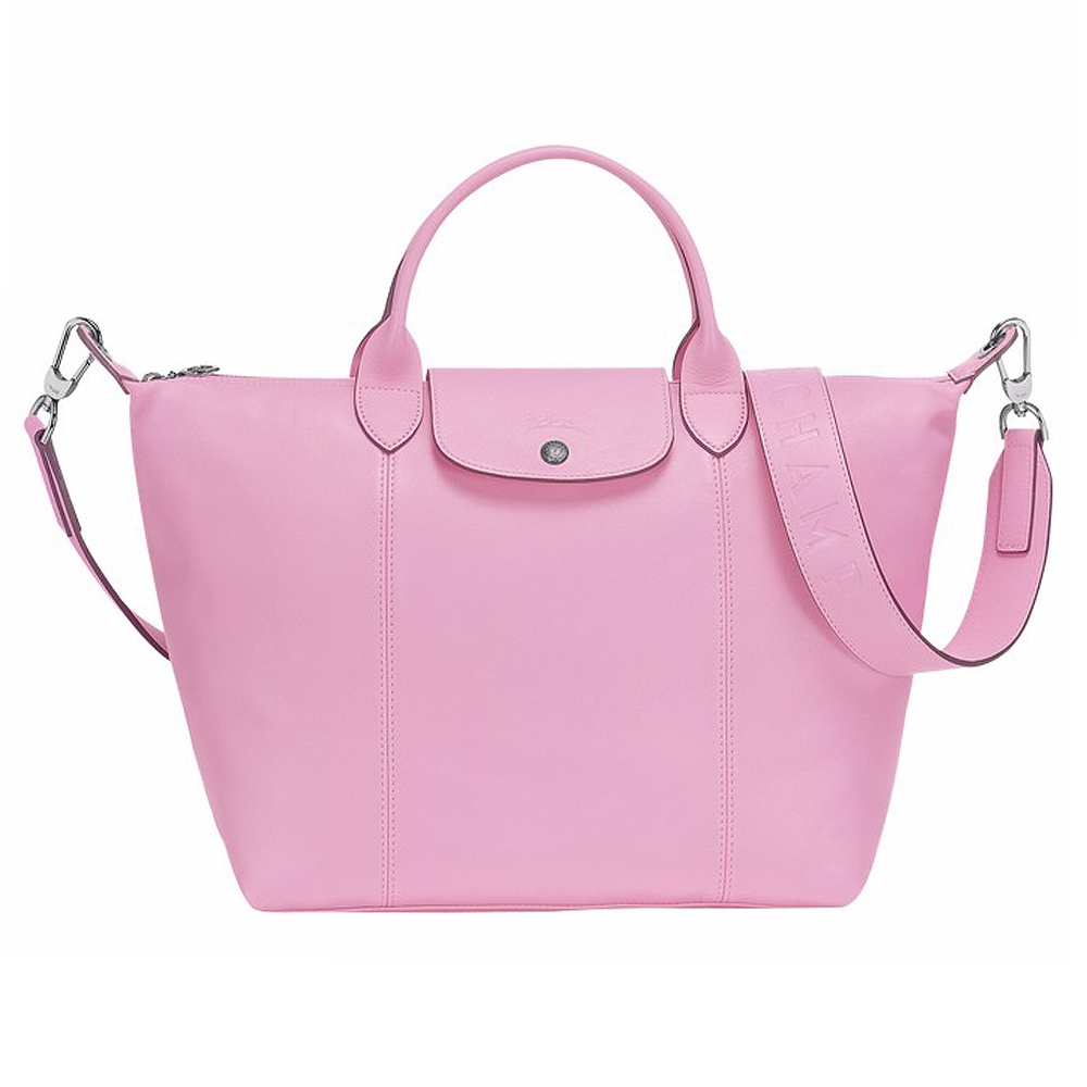 longchamp cuir pink