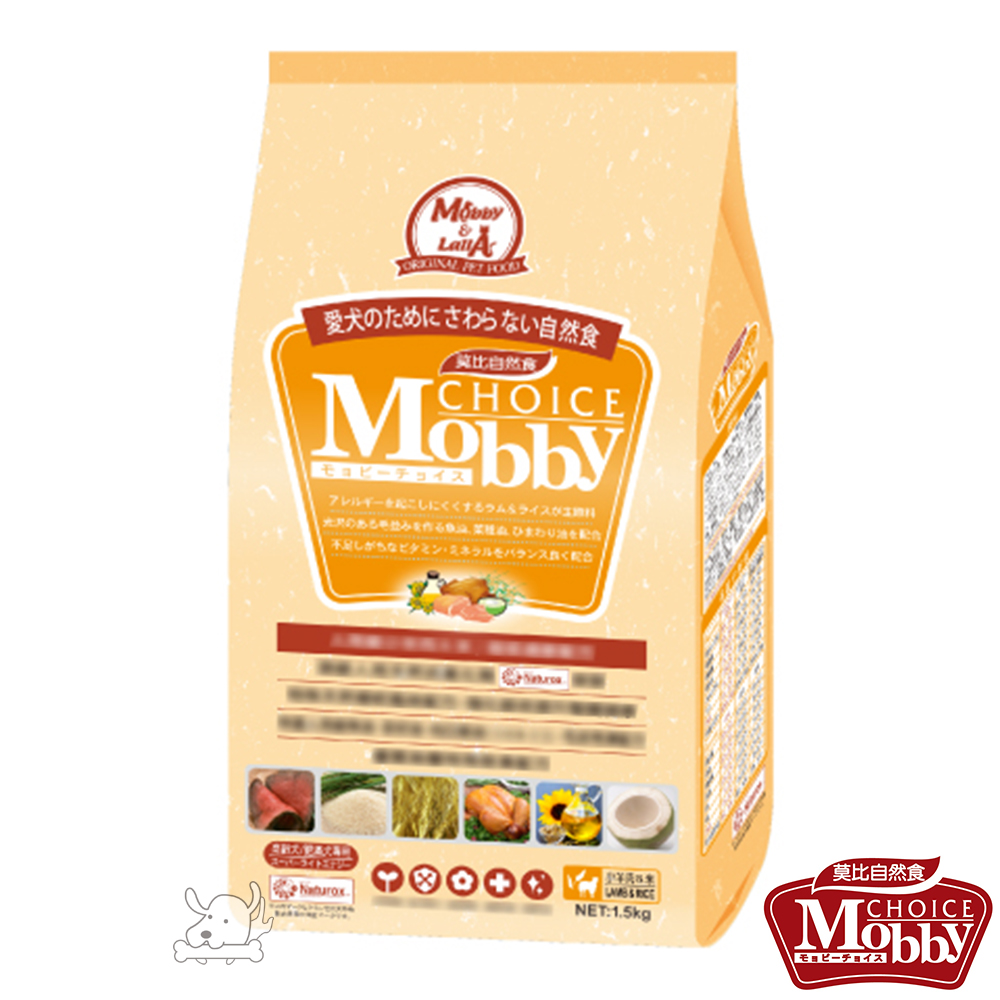 Mobby 莫比 羊肉+米 肥滿/高齡犬配方飼料 15公斤 X 1包