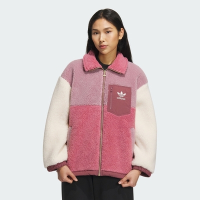 adidas 外套 女款 運動外套 三葉草 SHERPA JKT W 粉紫 IN0988