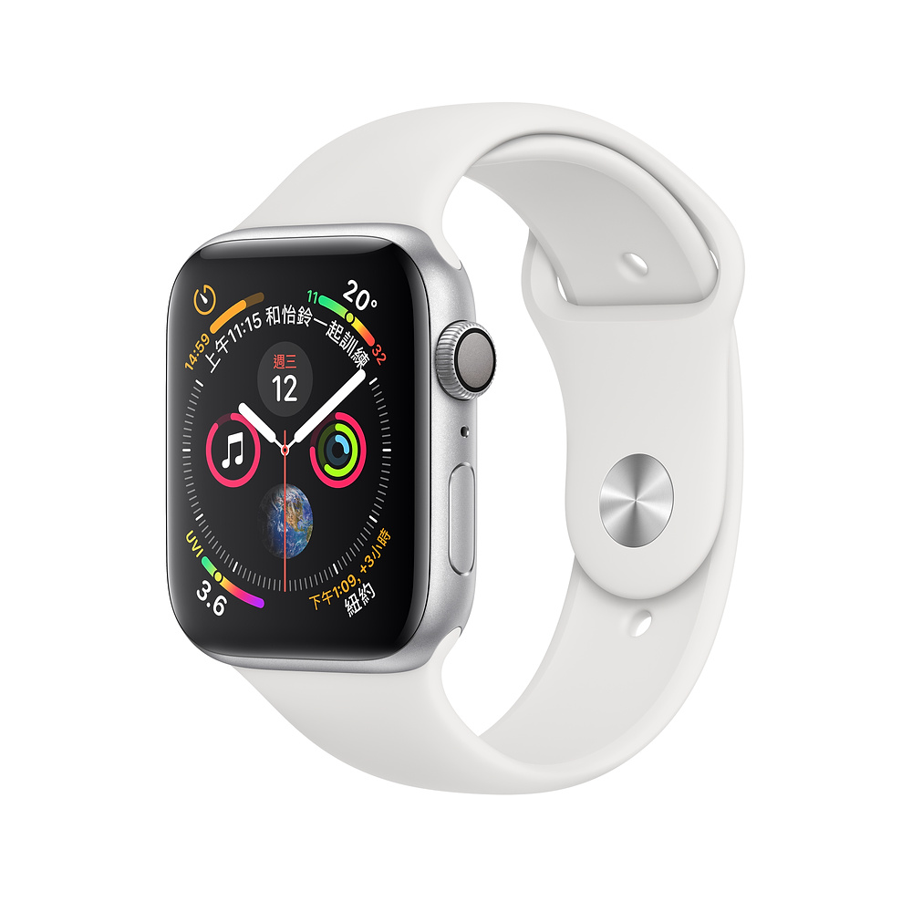 Apple Watch Series 4 GPS 44mm 銀色鋁金屬錶殼搭配白色運動錶帶| 其他