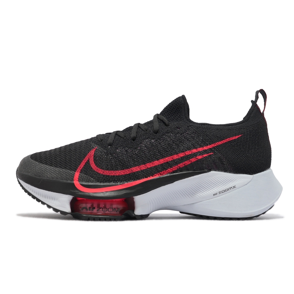 Nike 慢跑鞋Air Zoom Tempo Next% FK 男鞋黑紅緩震不對稱鞋帶運動鞋