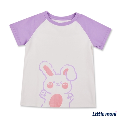 【Little moni】小童多彩塗鴉兔兔短袖上衣(100~130CM)