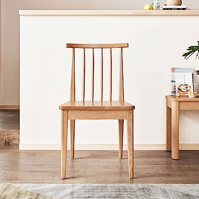 hoi! 林氏木業北歐自然白橡木餐椅兩入組 BH1S (H014285785)