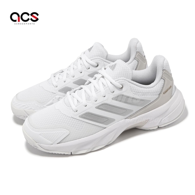 adidas 網球鞋 CourtJam Control 3 W 女鞋 白 銀 緩衝 抓地 運動鞋 愛迪達 ID2457