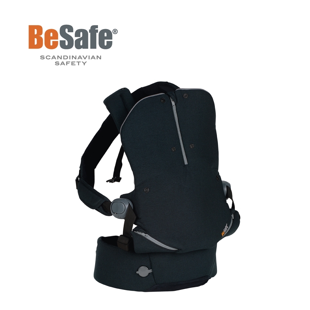 BeSafe Haven輕量秒充氣墊腰凳式嬰幼兒揹帶- Leaf子夜黑