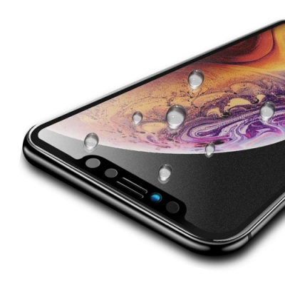 iPhone XS Max 軟邊 滿版 霧面 9H 鋼化玻璃膜 手機螢幕保護貼
