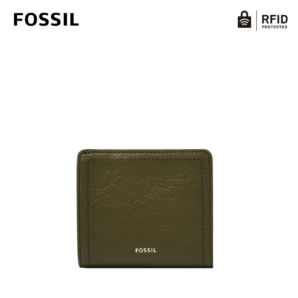 FOSSIL Logan 真皮RFID防盜短夾-沼綠色 SL7829376