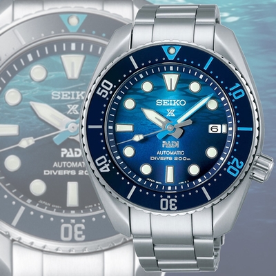 SEIKO 精工PROSPEX PADI SUMO 陶瓷錶圈200米潛水機械錶-藍