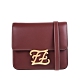 FENDI 新款KARLIGRAPHY小牛皮金屬F字母LOGO圖案肩背/斜背方包 (紅棕色) product thumbnail 1