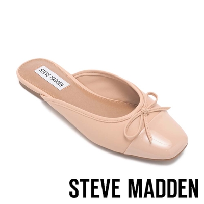 STEVE MADDEN-NELLA 拼接蝴蝶結平底穆勒拖鞋-粉色