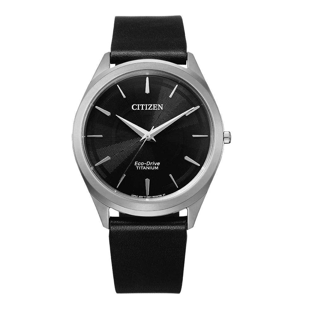 CITIZEN GENT'S光動能鈦金屬職場時尚腕錶-黑X銀(BJ6520-15E)39mm