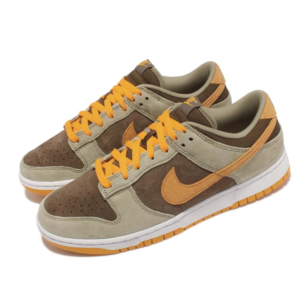 Nike 休閒鞋Dunk Low SE 運動男女鞋Dusty Olive 情侶穿搭麂皮綠黃