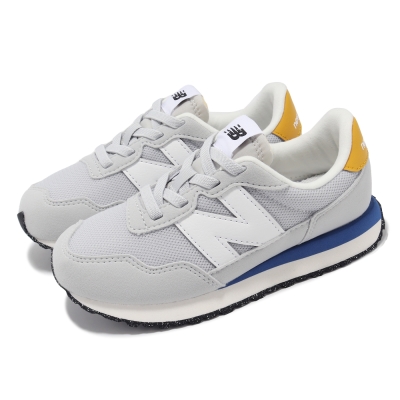 New Balance 休閒鞋 237 Wide 中童 寬楦 灰 黃 麂皮 緩衝 小朋友 運動鞋 NB PH237VHB-W