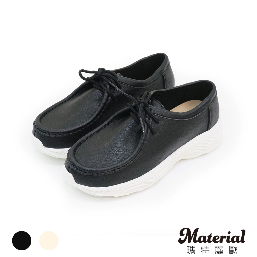 Material瑪特麗歐 休閒鞋 MIT簡約綁帶厚底包鞋 T52188