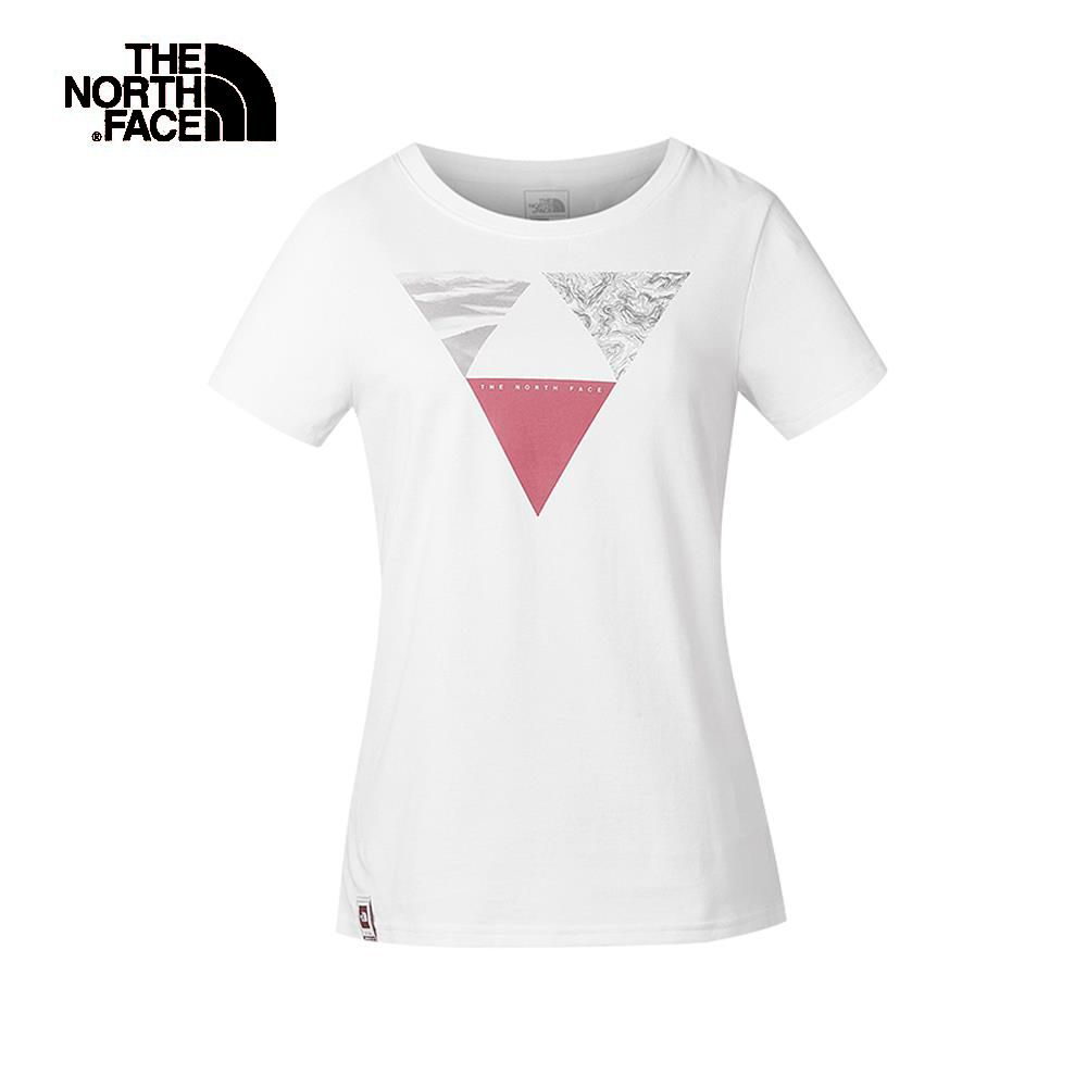 The North Face北面女款白色吸濕排汗短袖T恤｜3V4KFN4