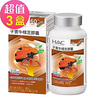 【永信HAC】高濃縮子實牛樟芝膠囊x3瓶(60粒/瓶)