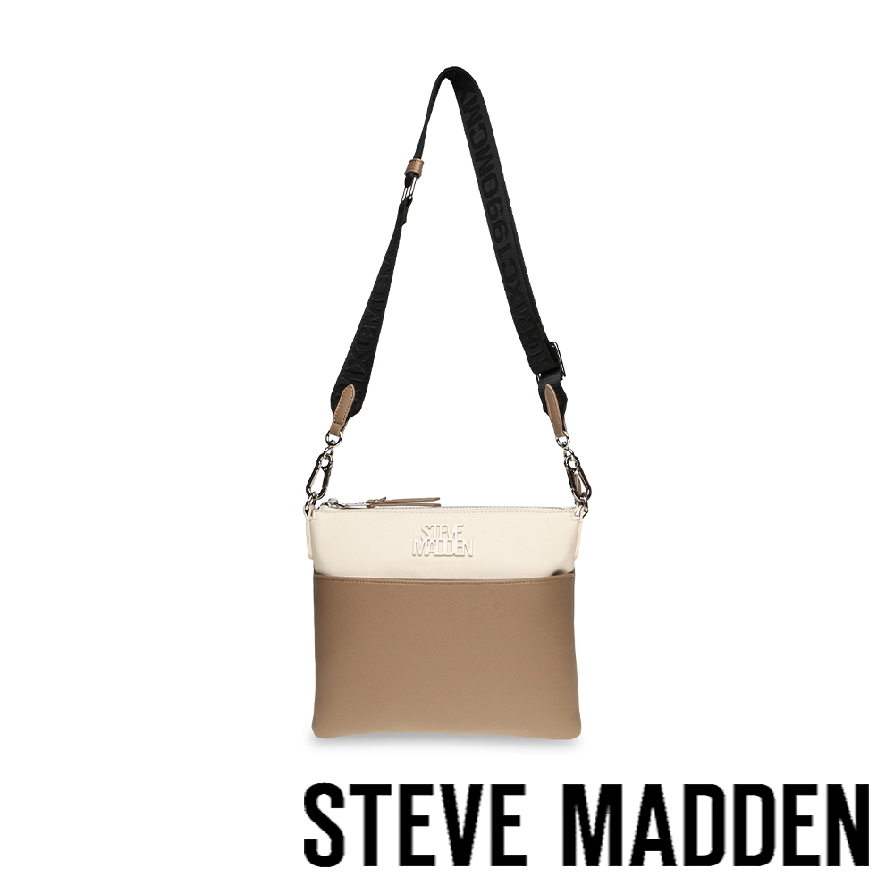 STEVE MADDEN-BPOVIT 撞色休閒斜背包-卡其色