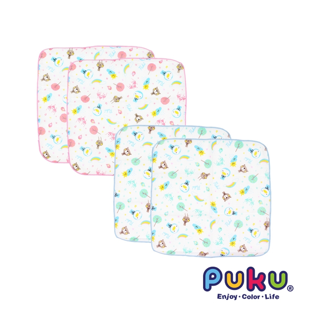 【PUKU】印花紗布手帕(2入)-30*30cm