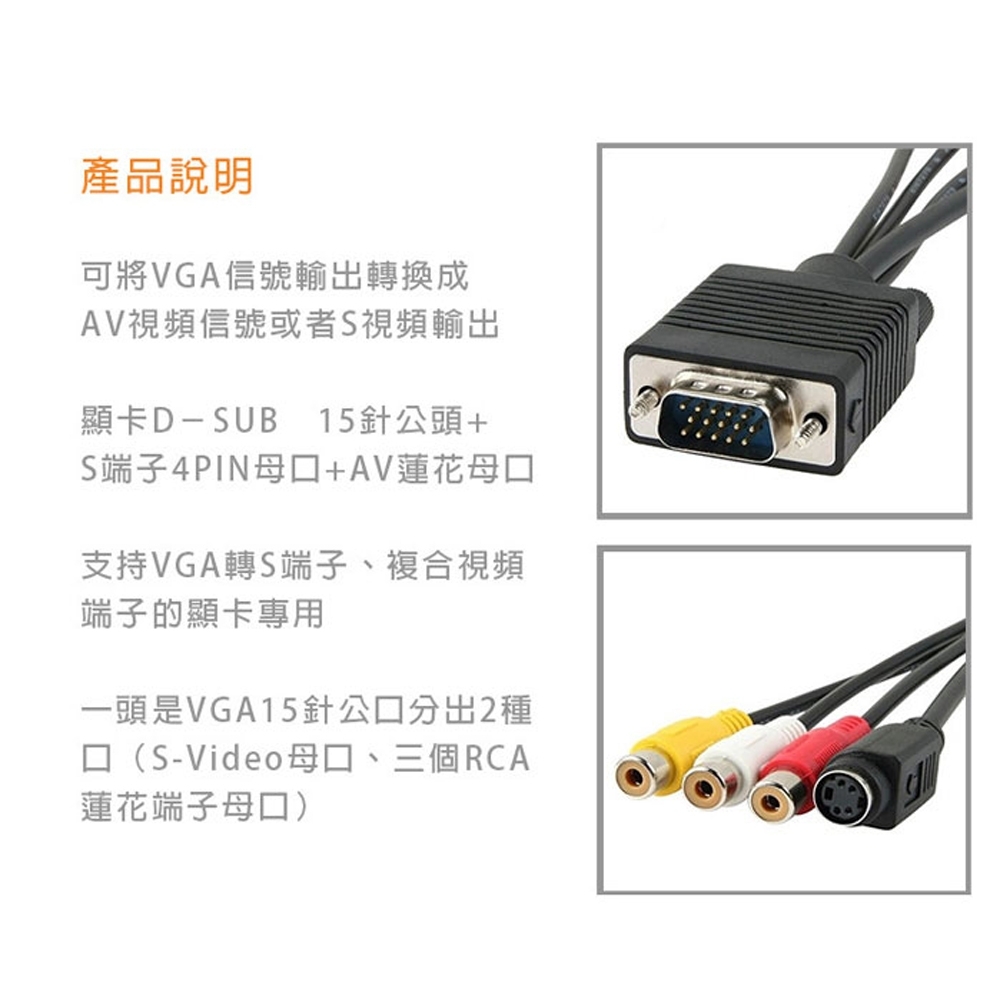 Bravo U Vga 轉av端子線 S端子 Vga Yahoo奇摩購物中心