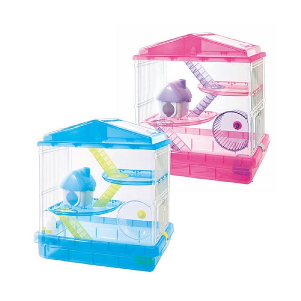 日本IRIS三層鼠用造型籠-粉色/藍色