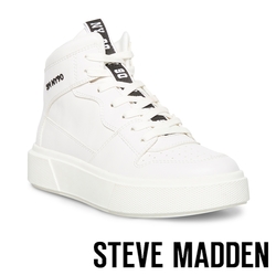 STEVE MADDEN-HOOP 基本款拼接高筒小白鞋-白色