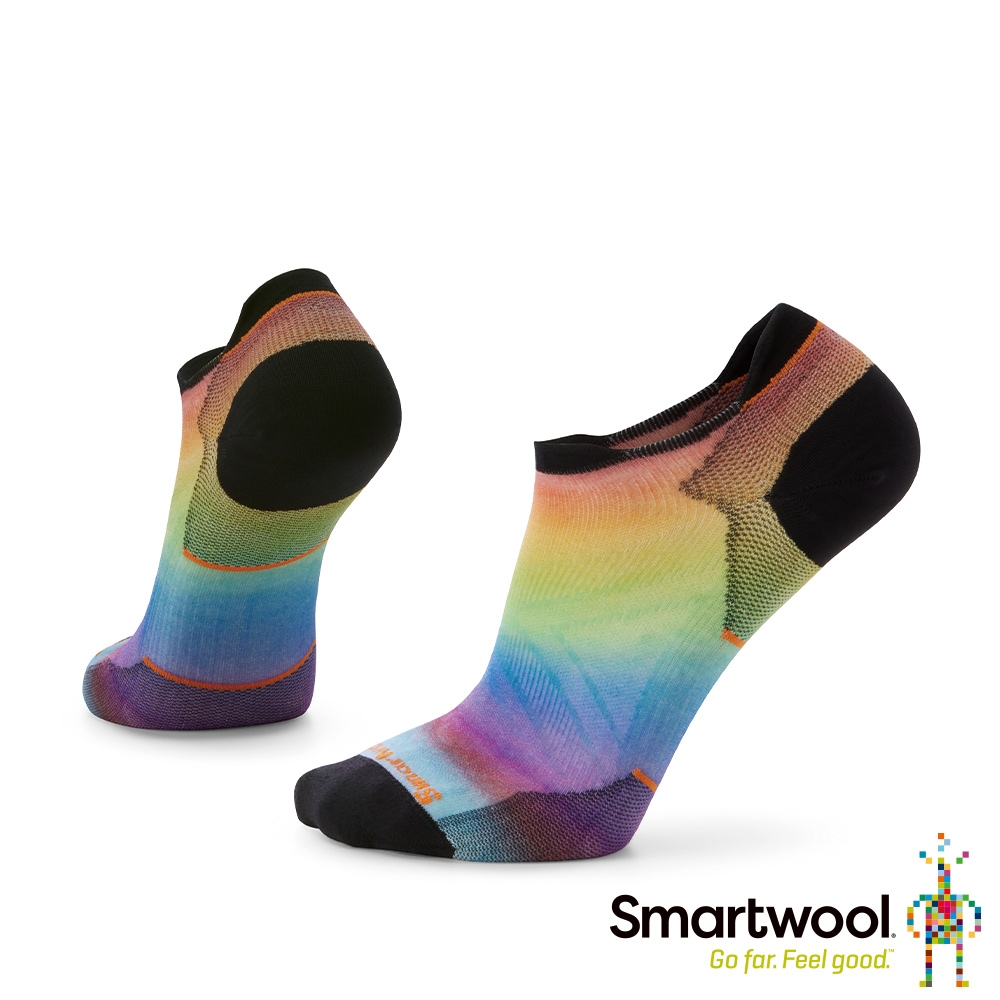官方直營 Smartwool 機能跑步超輕減震印花踝襪-Pride 彩色 美麗諾羊毛襪 跑襪 保暖襪 除臭襪