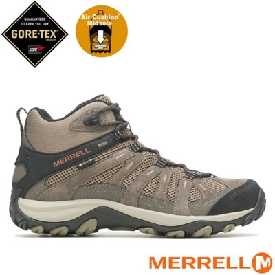 【MERRELL】男 ALVERSTONE 2 MID GORE-TEX 多功能防水透氣登山健行鞋_ML036917-深褐色 黑