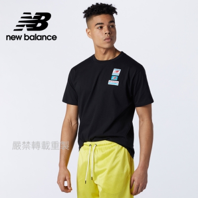 【New Balance】左胸吊牌短袖T_男性_黑色_AMT11516BK