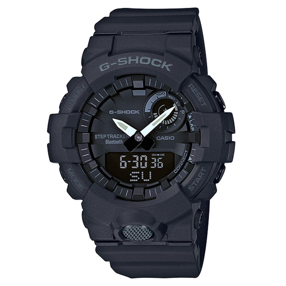 G-SHOCK 完美城市運動休閒概念藍芽錶-黑(GBA-800-1A)黑色/48.6mm