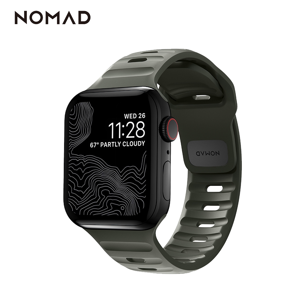 美國NOMAD Apple Watch專用運動風FKM橡膠錶帶-44/42mm