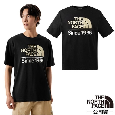 【The North Face】男 彈性透氣純棉短袖圓領T恤.休閒套頭衫.運動上衣_88G3-JK3 宇宙黑