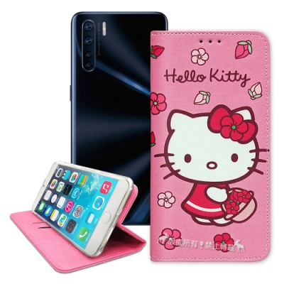 三麗鷗授權 Hello Kitty OPPO A91 櫻花吊繩款彩繪側掀皮套