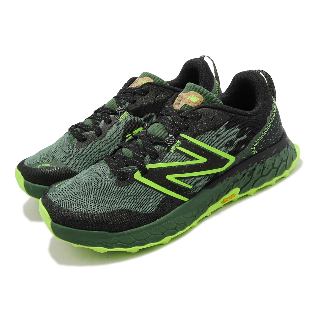 New Balance 越野跑鞋 Hierro V7 2E 男鞋 寬楦 黑 螢光綠 路跑 全地形 入門款 郊山 戶外 運動鞋 MTHIERT72E