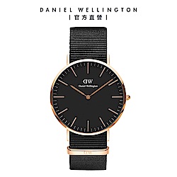 Daniel Wellington DW 手錶 Classic Cornwall 40mm寂靜黑織紋錶 DW00100148